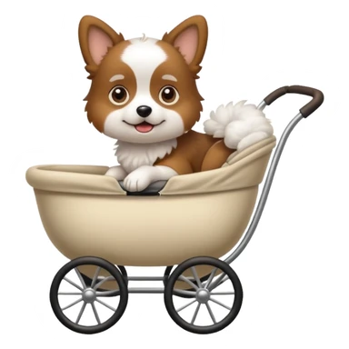 dog in a pram sticker