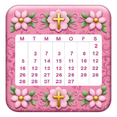 make a catholic calendar with very girly pink tones. sticker