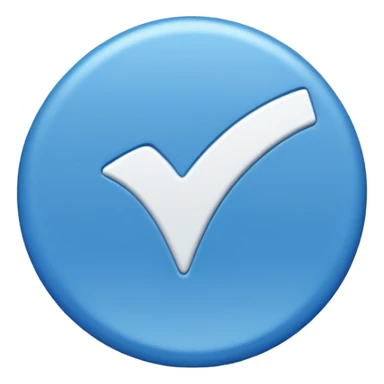 blue circle with a white check mark sticker