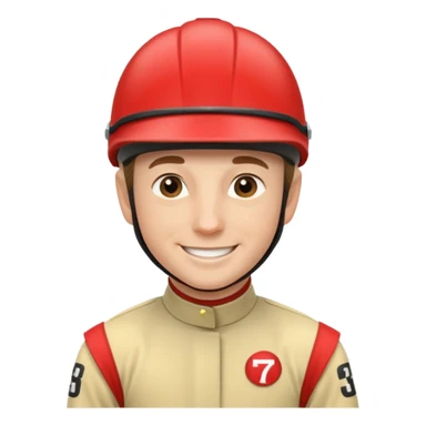 horse jockey male face happy sticker