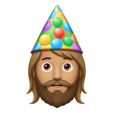 party hatted boy with long hair & bearded sticker