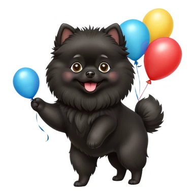Black Pomeranian balloons sticker