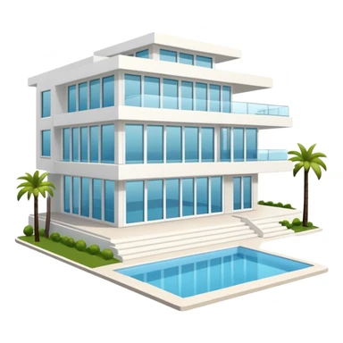 white 3 floor luxurious villa sticker