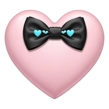 light pink heart with black bow around it  sticker