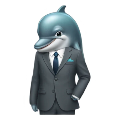 dolphin in a suit sticker