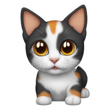 Kitten white with orange and black around ears sticker