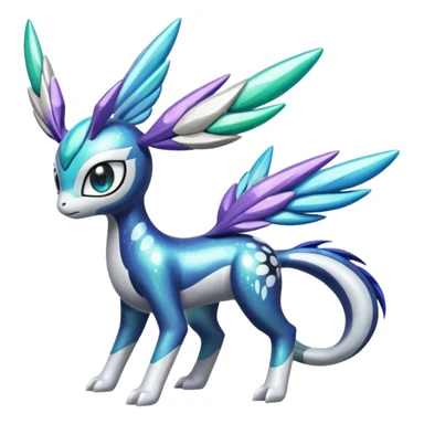 Shiny Spotted Striped Colorful-Fruity-Splash-marked Meloetta-Kyurem-Dialga-Suicune-Pteromon-hybrid sticker