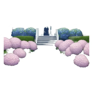 Navy blue shingle beach house with hydrangeas lining the drive way  sticker