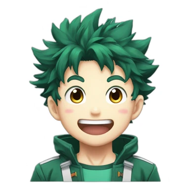 excited izuku midoriya sticker