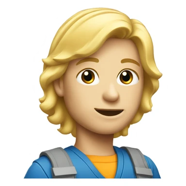 Blond haired construction worker with blue work wear sticker