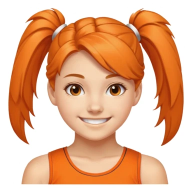 - Nữ
- 15 tuổi
- Da trắng
- Tóc buộc gọn gàng, không để kiểu tóc buộc 2 bên nữa
- thân thiện ,xinh, cười mỉm
- Mặc áo cổ vũ cam
- ảnh chân dung, không cần tay sticker