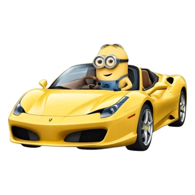 a minion driving a ferrari on pacific drive sticker