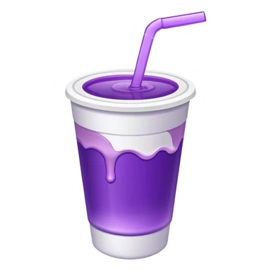 ios styrofoam cup with purple liquid inside no straw sticker