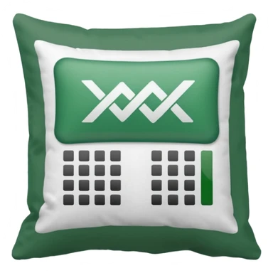 pillow with excel spreadsheet sticker