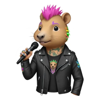 Punk vocalist capybara sticker