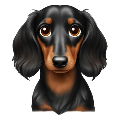 Black and brown dapple long haired dachshund  sticker