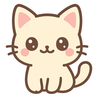 a cute cat with big eyes in anime style sticker