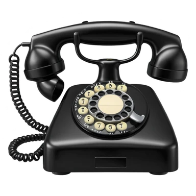 vintage rotary dial telephone, classic plastic body sticker