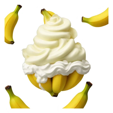 Banana with whipped cream on top  sticker