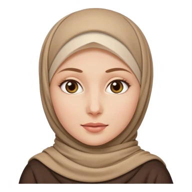 Make a girl with a hijab apple emojies styles and make her white and only her face appear and looking forward not left or right sticker