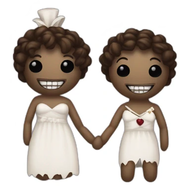 couple of male and female voodoo dolls sticker