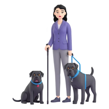 Fashionable woman with long black hair and a black Cane Corso dog sticker