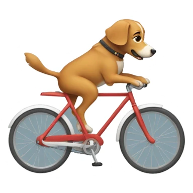 Dog riding a bike sticker