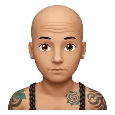 tatooed braded bald man  sticker