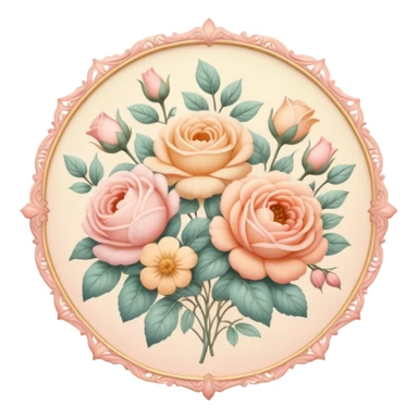 Pastel warm-colored romantic vtinage aesthetic  sticker