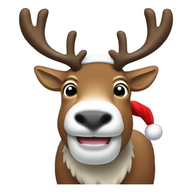 Reindeer with Santa in hoof sticker