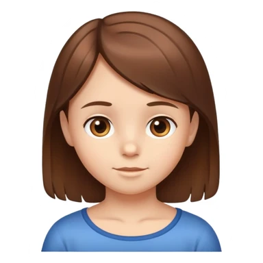 child's head with neat shiny hair, simple and friendly sticker