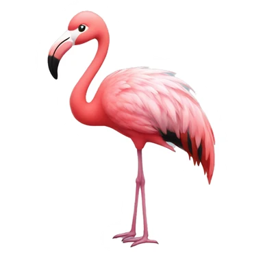Flamingo wearing a Christmas hat sticker