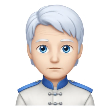 Servant Boq from Wicked with blue eyes, white hair, white outfit sticker