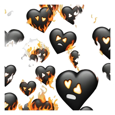 Black heart with flames sticker