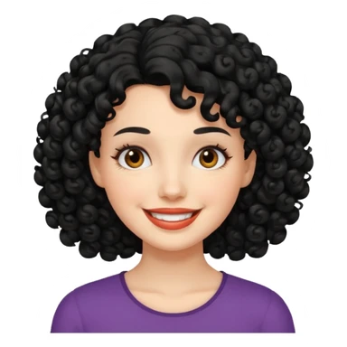 mujer blanca con cabello rizado negro sticker
