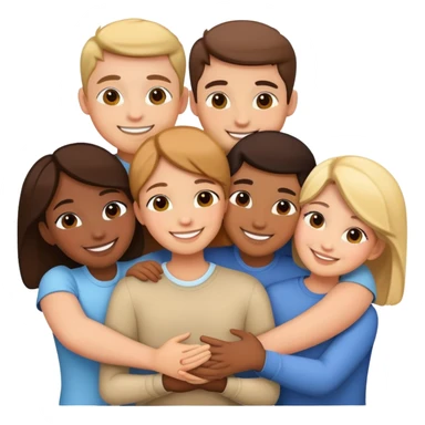 Hugs to a group of friends  sticker