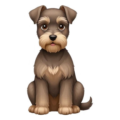 brown schnauzer dog sitting sticker