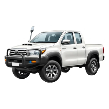 white Toyota Hilux cartoon style sticker