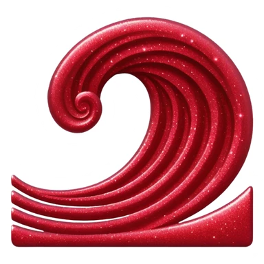 red glitter wave sticker