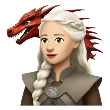 Daenerys Targaryen from game of thrones with a dragon sticker