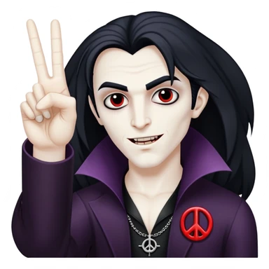 Black Vampire holding up the peace sign. Can you also make his thumb stick out horizontally on the same hand  sticker