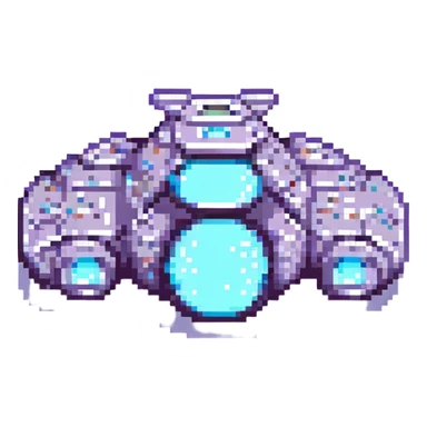 futuristic spaceship pixel art sticker