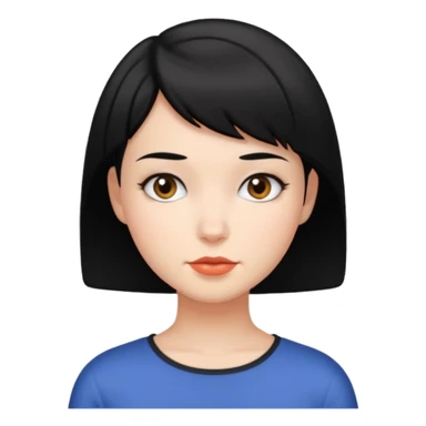 girl with black short hair , oh okay  sticker