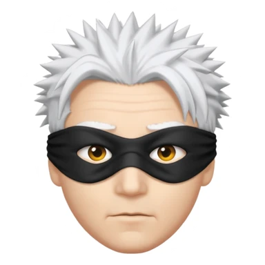A person with white hair which is standing upward and blindfolded sticker
