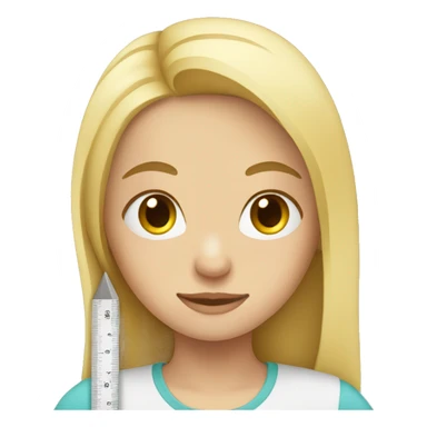 blonde girl with a ruler sticker