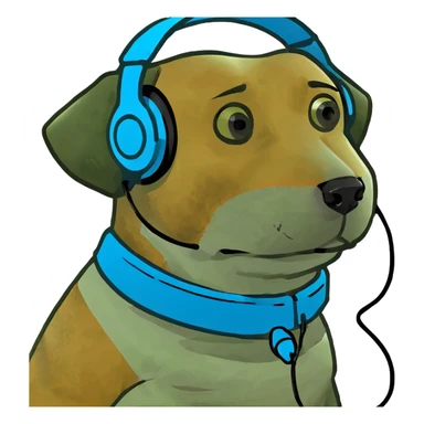 dog with headphones  sticker