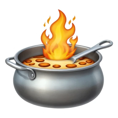 Un cucharón con fuego por debajo sticker