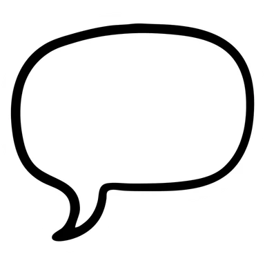 quotes icon speech bubble shape hand drawn black outline sticker