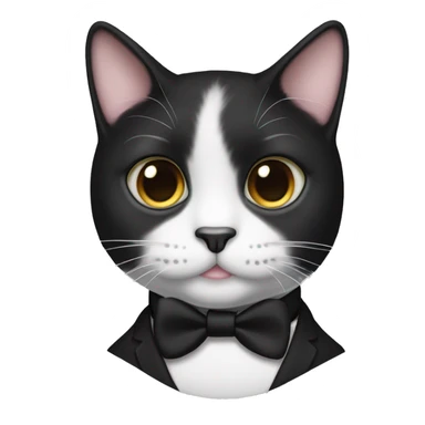 tuxedo cat no suit with a black spot on his chin  sticker