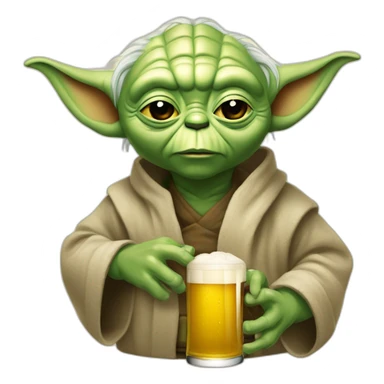 Yoda boit une biere sticker